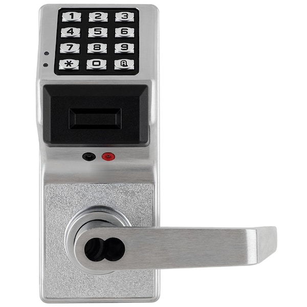 Pushbutton Cylindrical Door Lock, with Prox Reader, 300 Users, 1600 Event Audit Trail, Straight Leve
